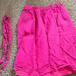 J. Crew Bright Pink A-Line Skirt with Removable Belt